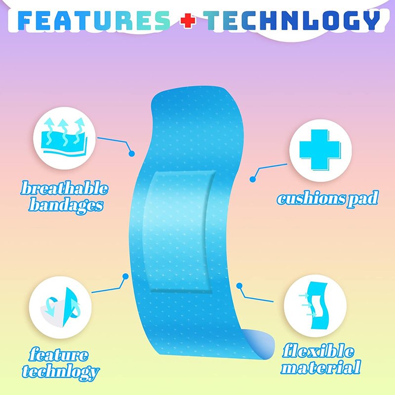 Adhesive Flexible Kids Breathable Band Aids Cute Colored Bandages Waterproof Elastic Colorful Bandages