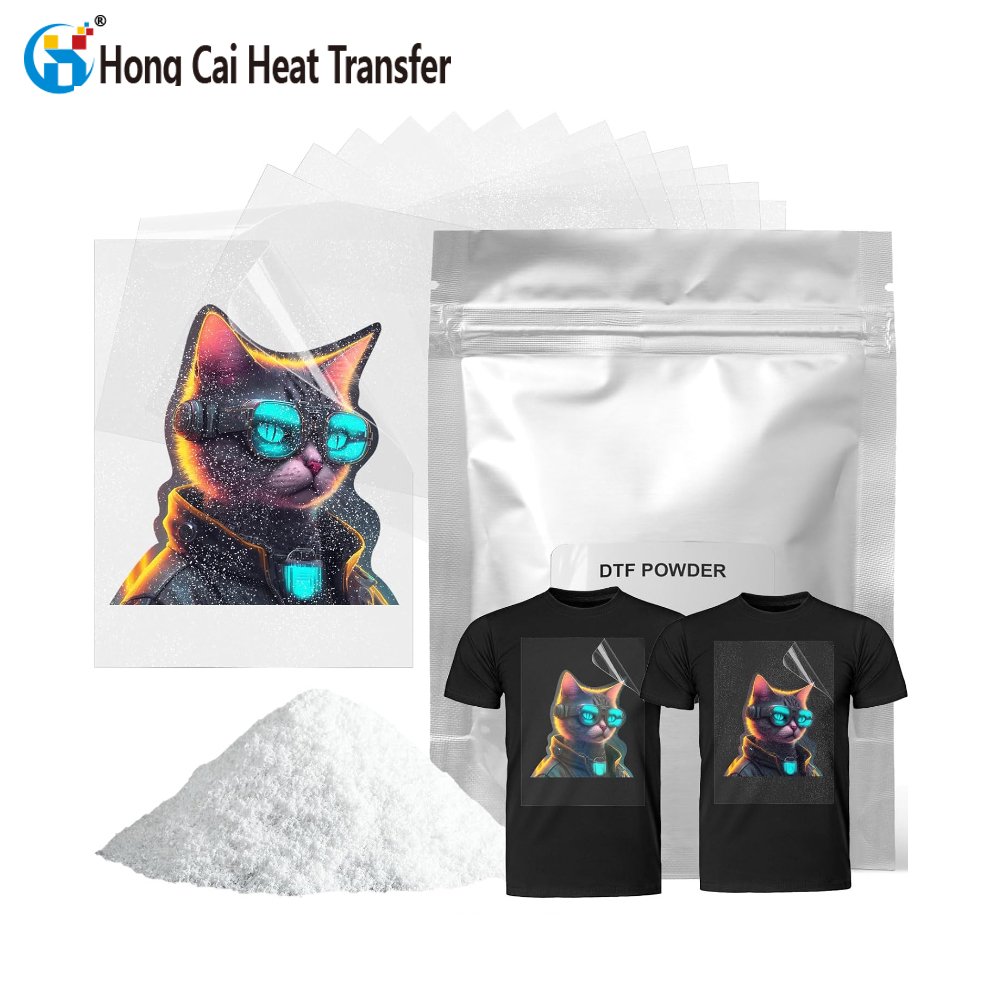 For DTF printer printing breathable heat transfer 500G/1KG adhesive hot melt white/black DTF TPU/PES hot melt powder