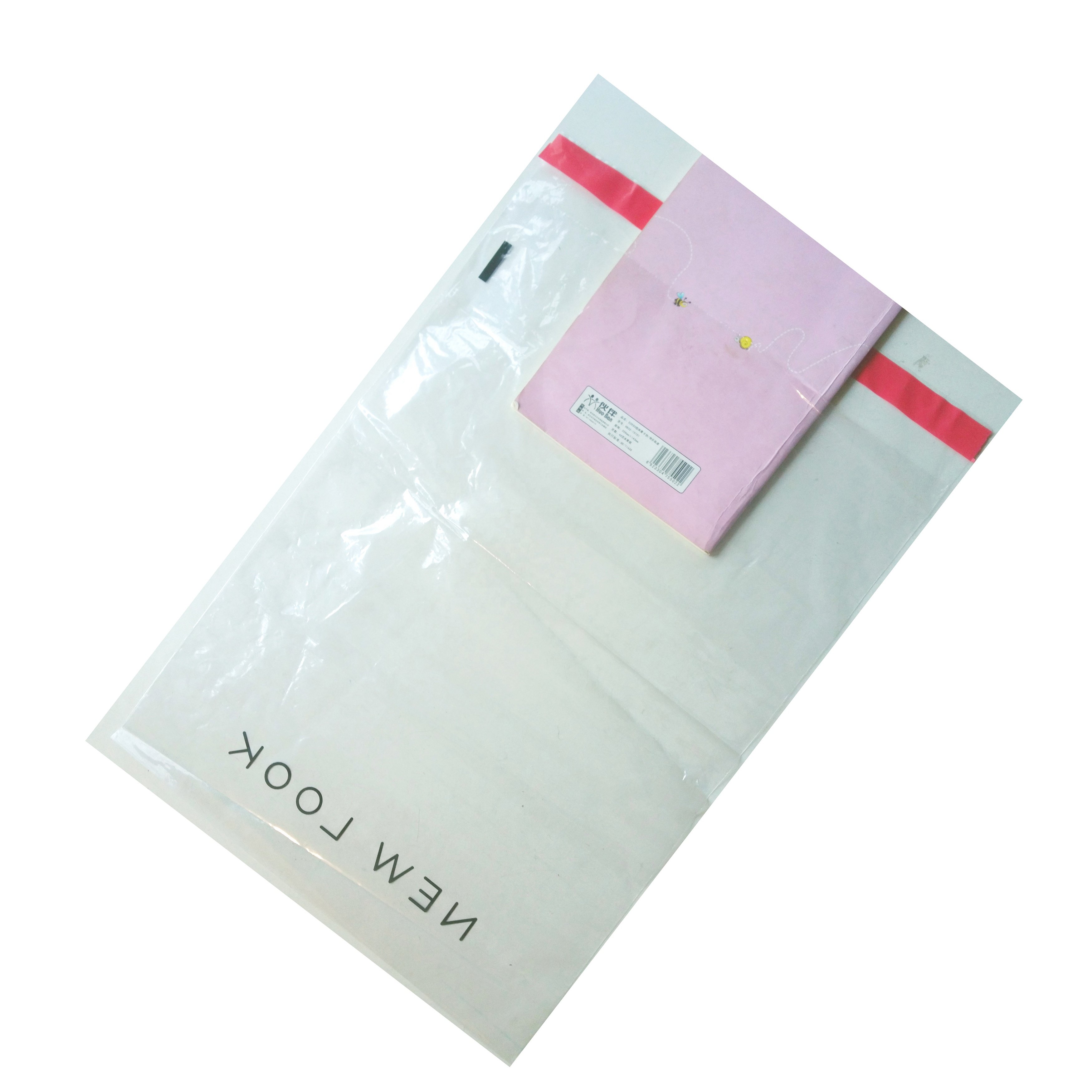 Custom logo printed clear transparent poly self adhesive seal pe ldpe flat bag plastic bags with suffocation warning