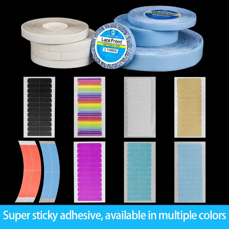 Waterproof Wig Hair Extension Tools Adhesive Double Sided Hair Wig Tape Die-cut Double Sided Adhesive Tape