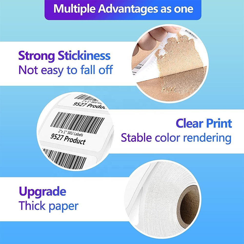 Factory Price Custom Self Adhesive Customized Direct Thermal Supermarket Label Paper and Transfer Barcode Label Roll Sticker