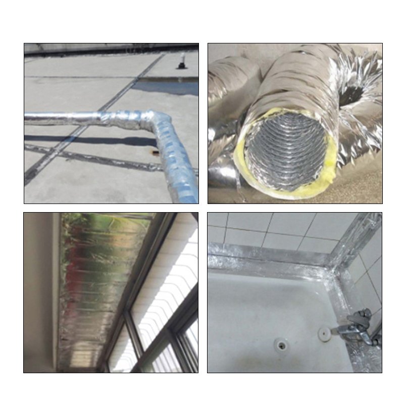 Waterproof Adhesive Heavy Duty Aluminum Foil Refrigerator Self Aluminium Hvac Reinforced Uv Without Liner Hot Melt Silver Tape