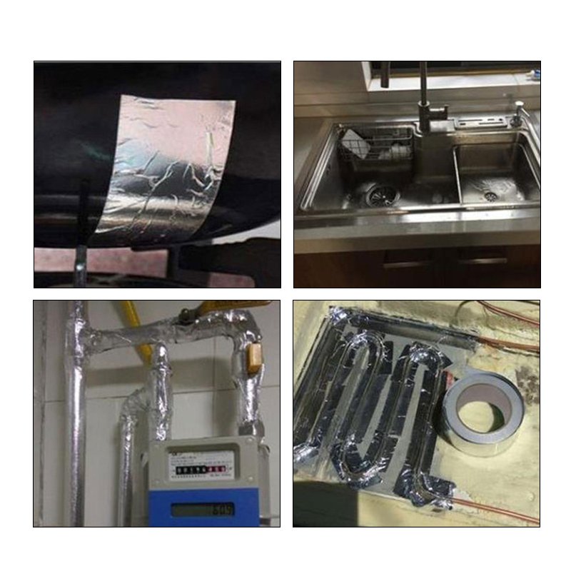 Waterproof Adhesive Heavy Duty Aluminum Foil Refrigerator Self Aluminium Hvac Reinforced Uv Without Liner Hot Melt Silver Tape