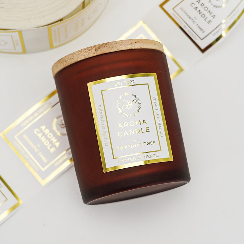 Custom High-end Printed Aromatherapy Candle Sticker Hot Stamping Plastic Glass Bottle