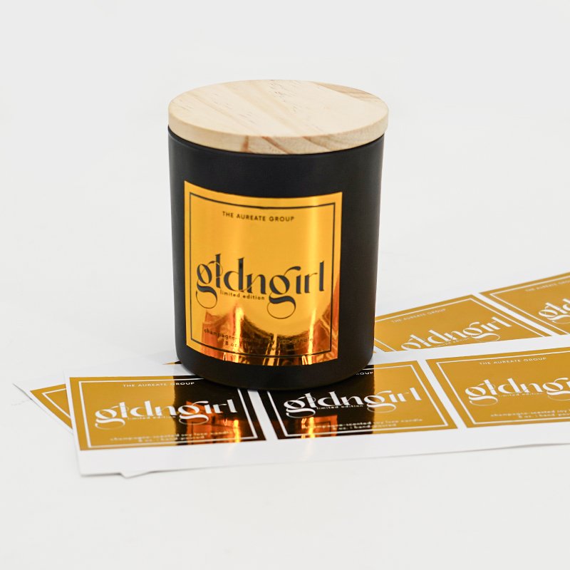 Custom High-end Printed Aromatherapy Candle Sticker Hot Stamping Plastic Glass Bottle