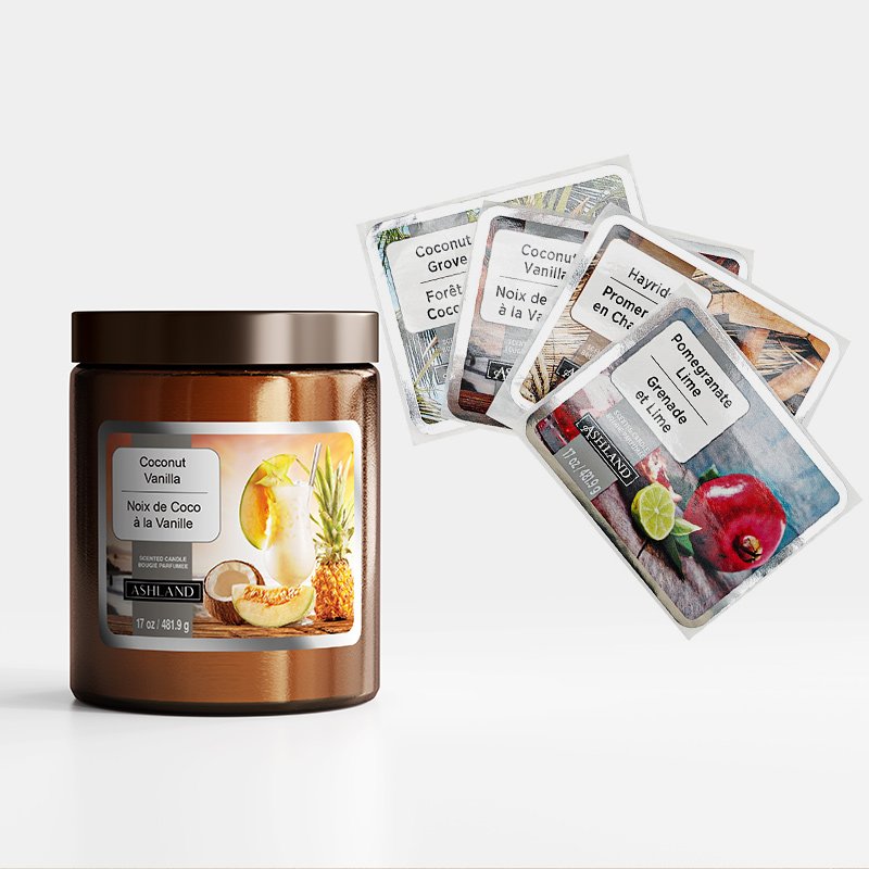 Custom High-end Printed Aromatherapy Candle Sticker Hot Stamping Plastic Glass Bottle