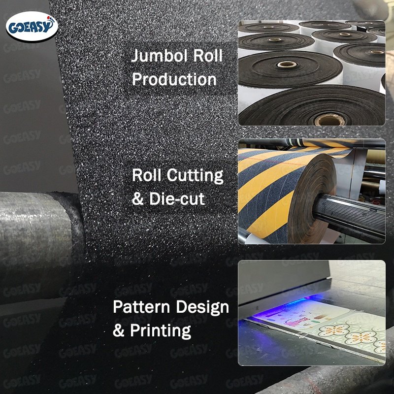 GOEASY 3M 2Inch * 60Ft Safety Walk Black Phosphorescent Flurosent Non Slip Sheet Anti Slip Tape For Stairs