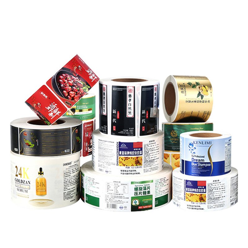 Custom Low MOQ Free Sample Luxury Cosmetic Roll Plastic Waterproof Adhesive Vinyl Food Glass Bottle Packaging Sticker Label
