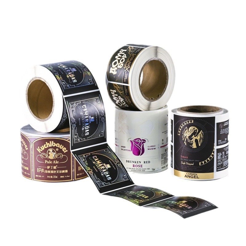 Custom Low MOQ Free Sample Luxury Cosmetic Roll Plastic Waterproof Adhesive Vinyl Food Glass Bottle Packaging Sticker Label