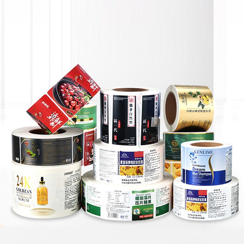 Custom Low MOQ Free Sample Luxury Cosmetic Roll Plastic Waterproof Adhesive Vinyl Food Glass Bottle Packaging Sticker Label