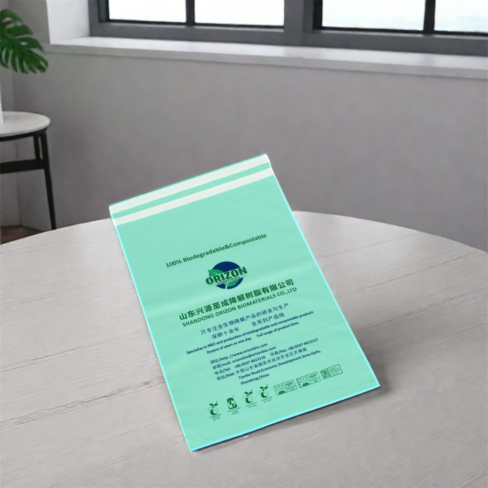 Manufacturer cornstarch express courier bags biodegradable compostable mailing bags Destructive glue strip express bags
