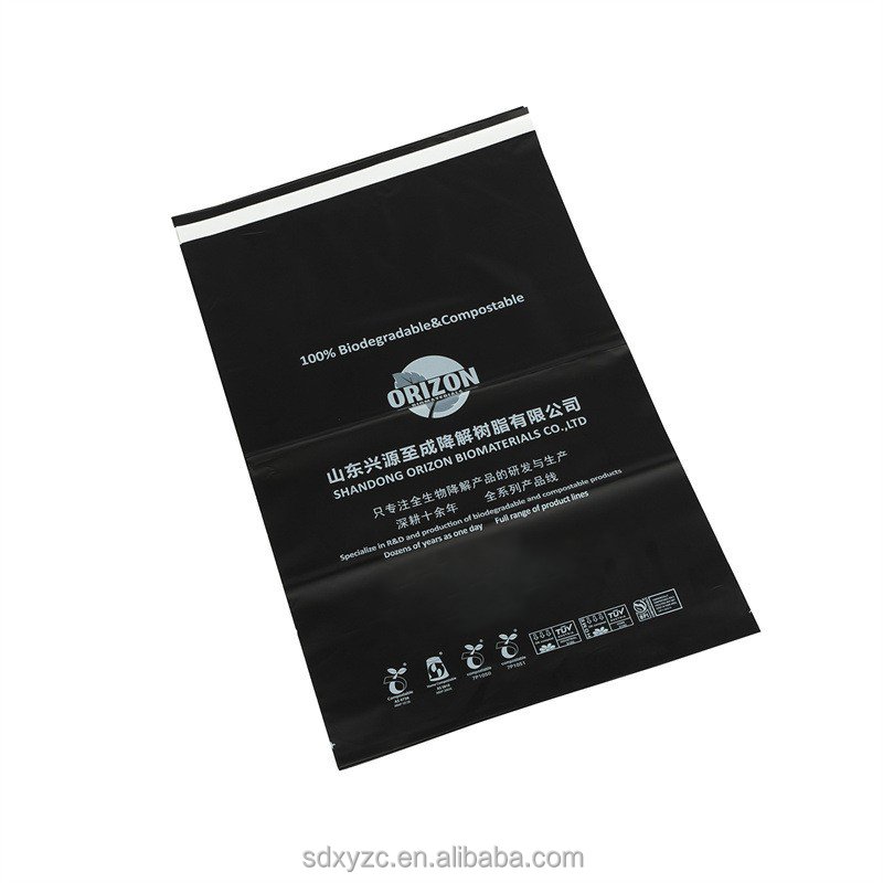 Manufacturer cornstarch express courier bags biodegradable compostable mailing bags Destructive glue strip express bags