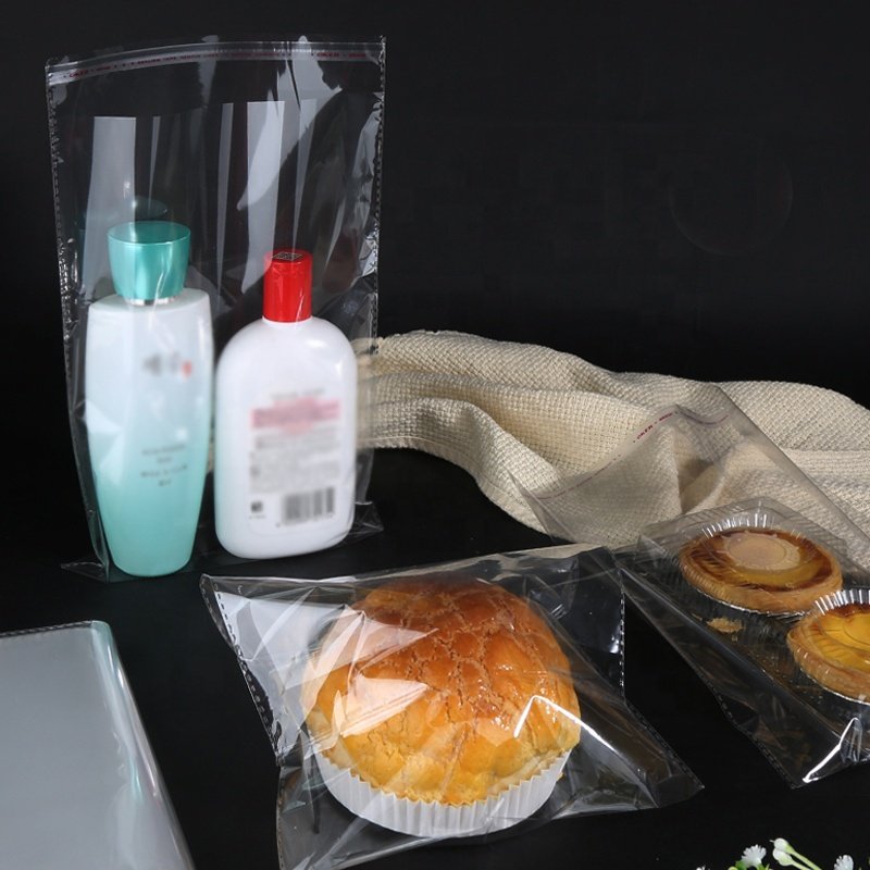 customized opp bag for clothing & food transparent self adhesive opp cellophane bag