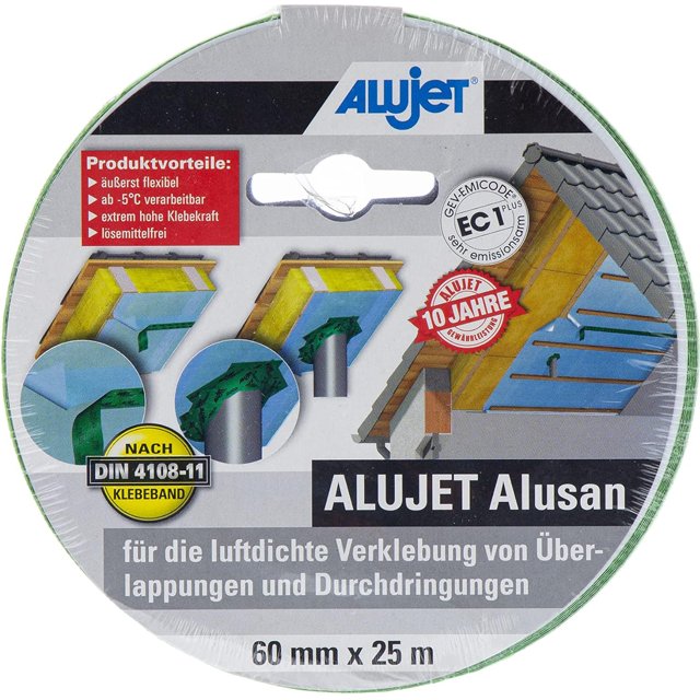 Alusan Adhesive Tape For Airtight Bonding Of Vapour Barrier Films To Penetrations And Overlaps Sealing Tape Vapour Barrier