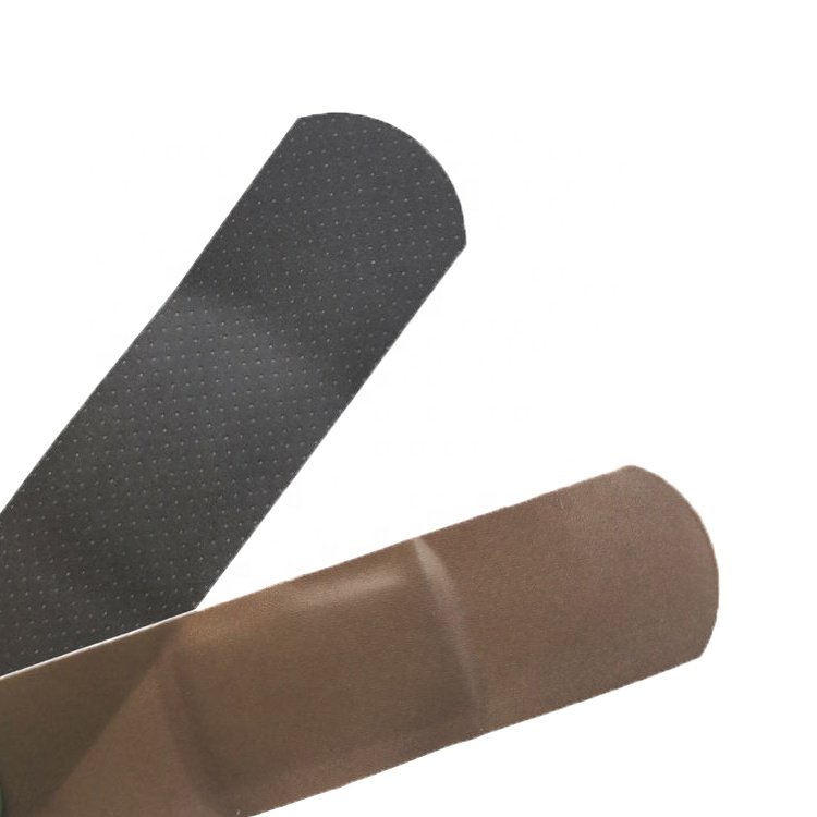 Custom Dark Skin tan color adhesive bandage factory flexible waterproof band aid supplier latex free medical wound plaster