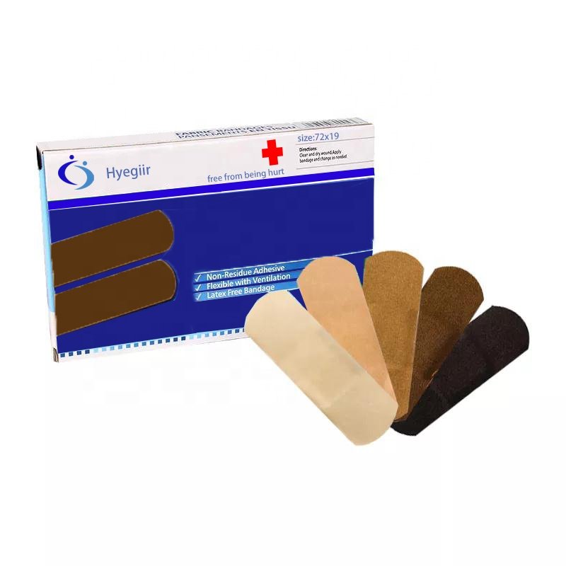 Custom Dark Skin tan color adhesive bandage factory flexible waterproof band aid supplier latex free medical wound plaster