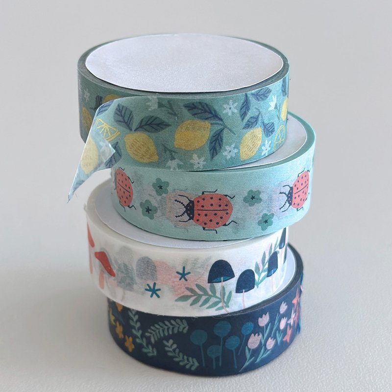 Eco Friendly Custom Die Cut Printed Adhesive Decorative Sticking White Vintage Washi Tape 3 48 Roll Rolls Printing