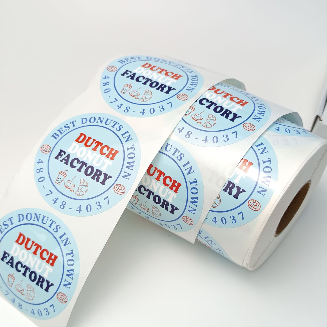 Custom sticker logo round packaging sticker printing waterproof adhesive food round sticker roll