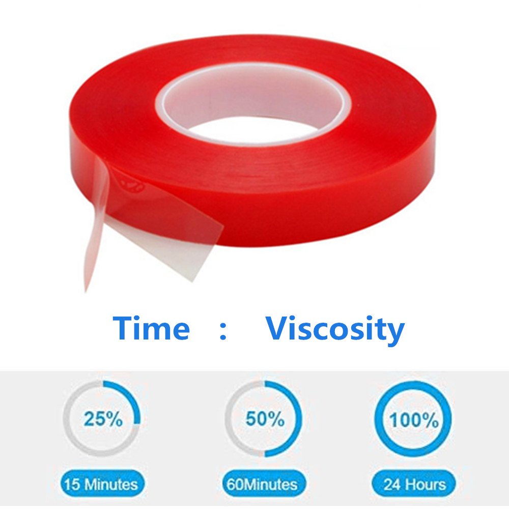 Double Sided Tape, Acrylic Adhesive Removable Clear Heavy Duty Mounting Tape 1mm x 24mm x 3m