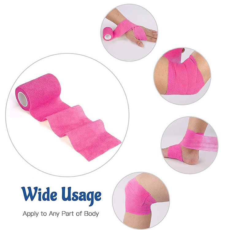 Medical Cohesive Non Woven Sport Hand Tearing Bandage Self Adhesive Elastic Bandage