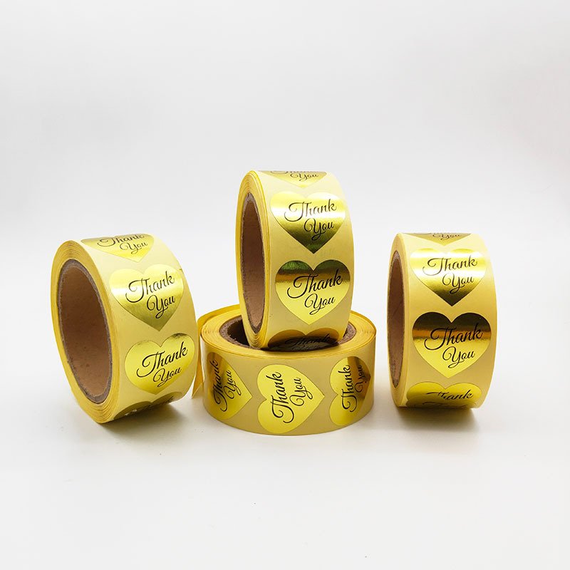 Custom print Logo Label Silver Gold metal Stickers Adhesive paper sticker vinyl waterproof stickers