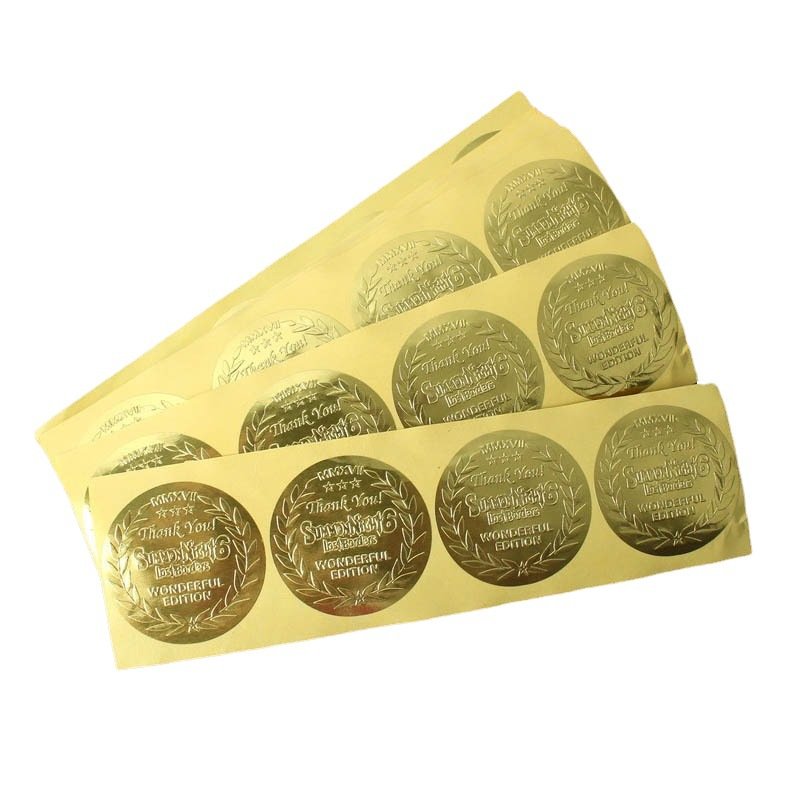 Custom print Logo Label Silver Gold metal Stickers Adhesive paper sticker vinyl waterproof stickers