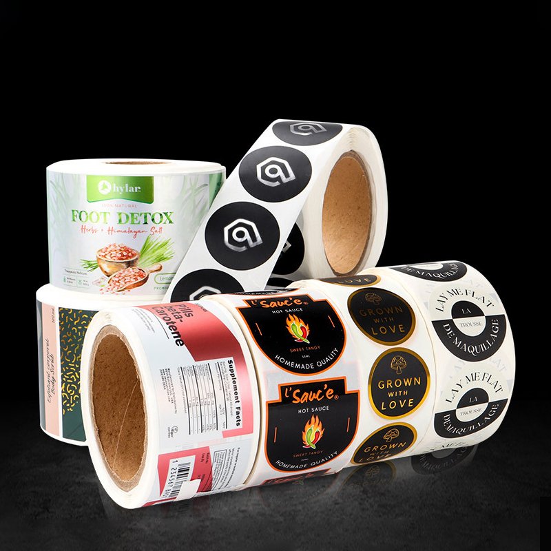 Custom print Logo Label Silver Gold metal Stickers Adhesive paper sticker vinyl waterproof stickers