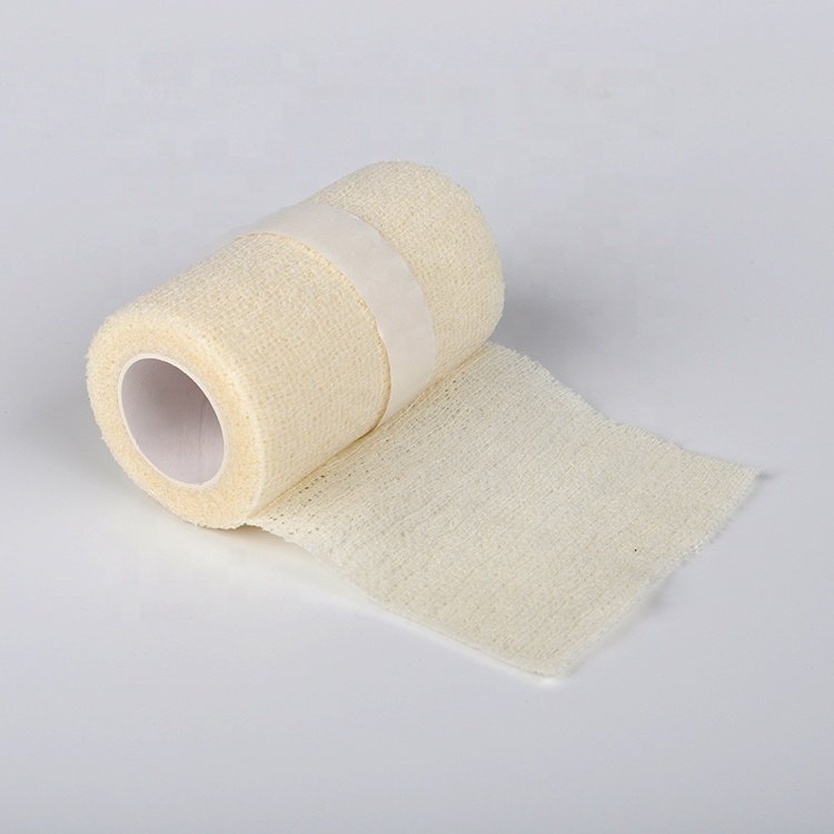 Comfortable Breathable Soft Crepe Cotton And Polyamide With Latexself Adhesive Elastic Fix Wrap Bandage