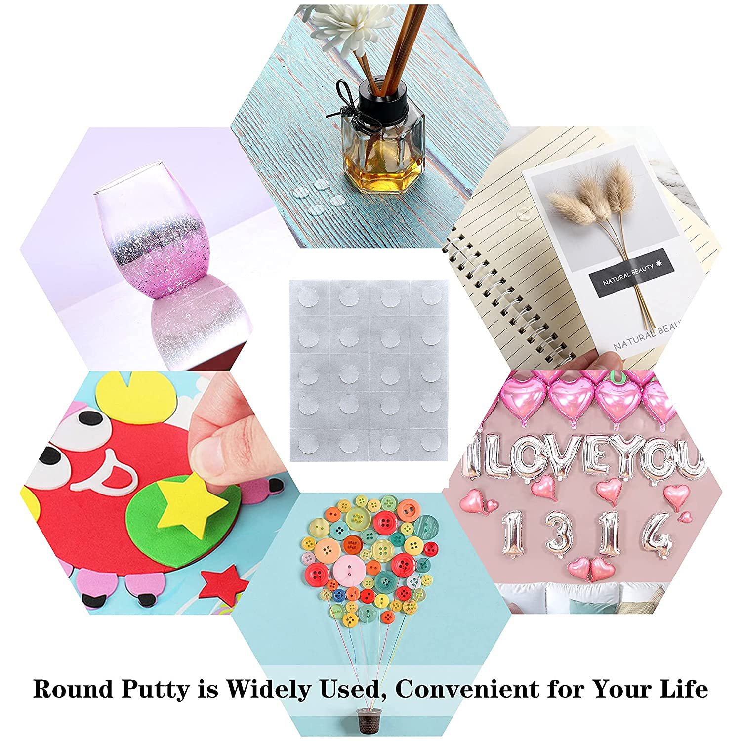 Traceless Removable Sticky Putty Double-Sided Adhesive Round Putty Multipurpose Tape Nano Gel Mat for Wood Glass Ceramic Metal