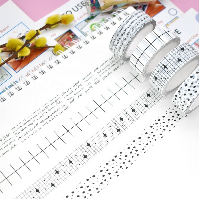 Best Selling 10m Custom Printed Cute Cats Masking Tape Acrylic Adhesive Paper Sticker for Scrapbooking and Gift Packing