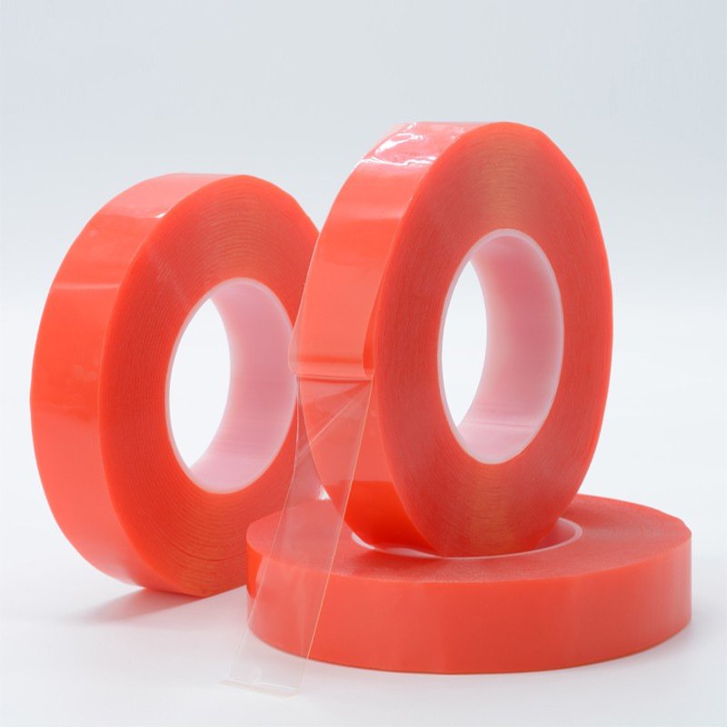 Heavy Duty Super Clear Adhesive Double Sided PET Tape High Bond Solvent Sided Thin Strong Super Anti Scratch Heat Resistance