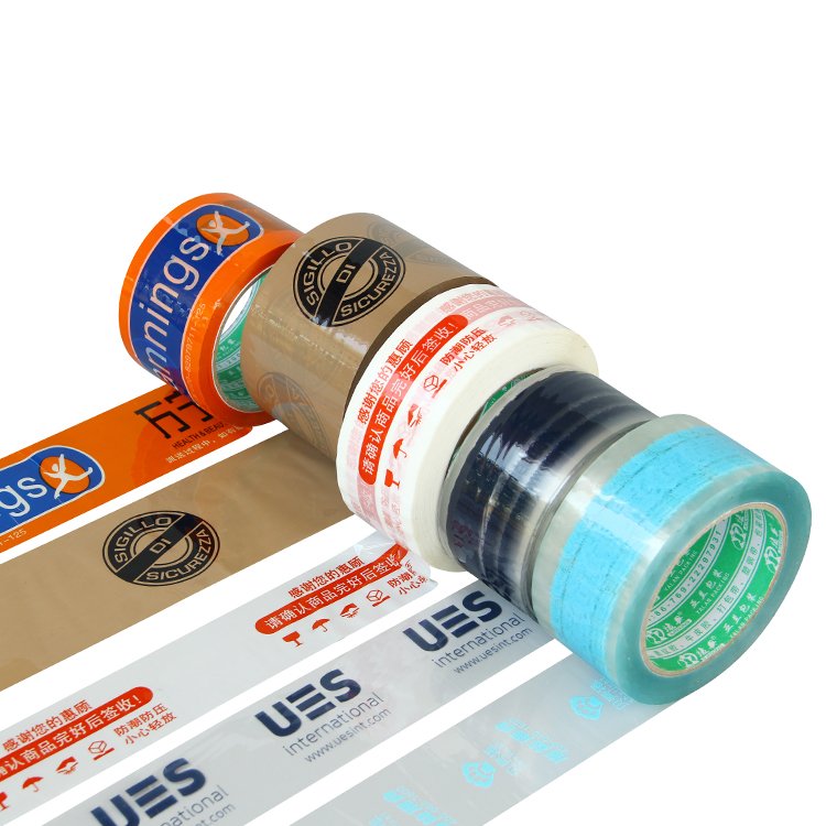 Custom Logo Packaging Tape White Adhesive Paper Thickness and Width Options