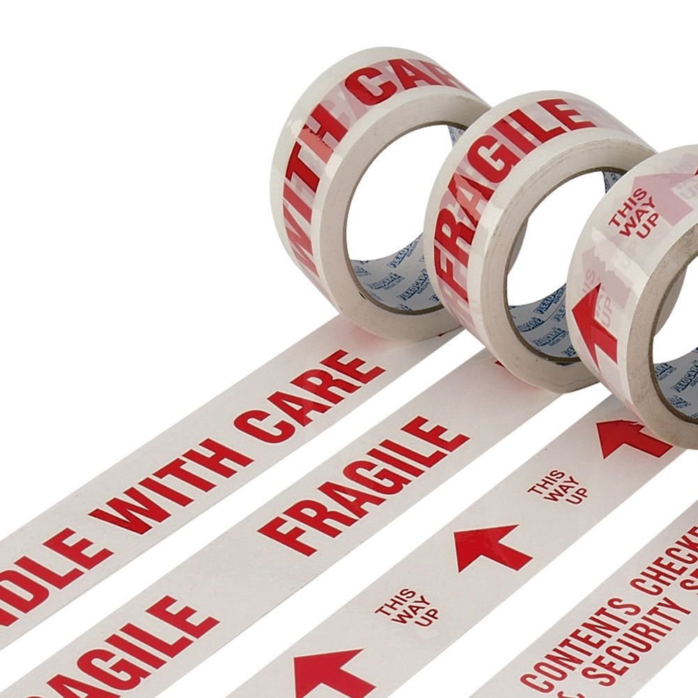 Custom Logo Packaging Tape White Adhesive Paper Thickness and Width Options
