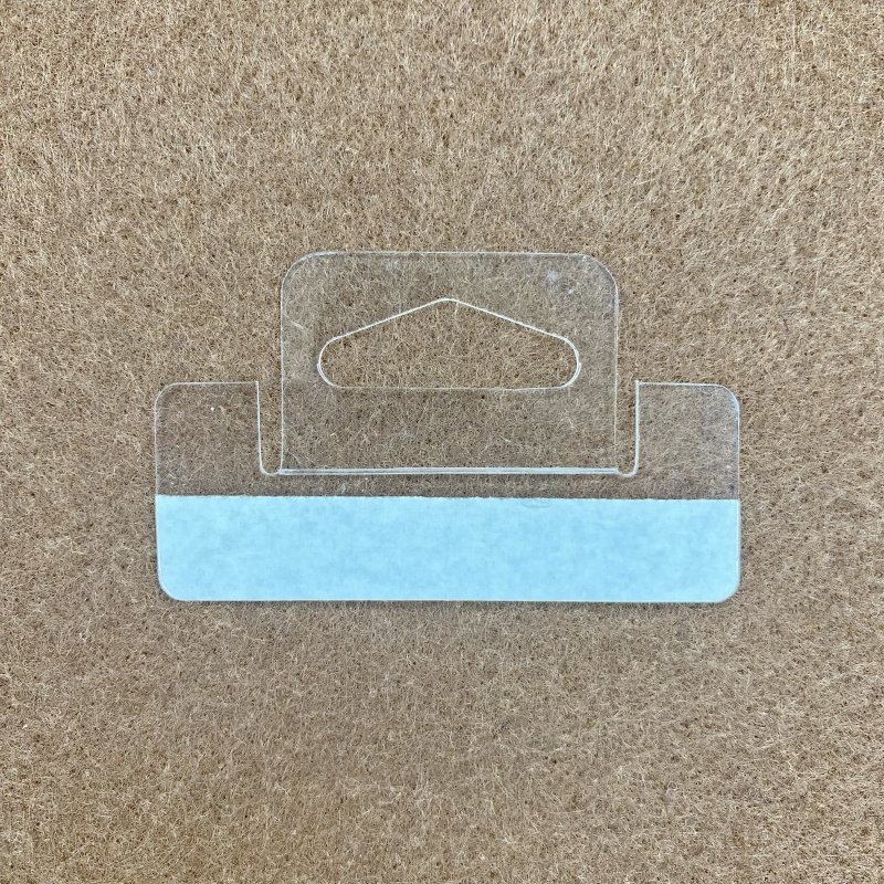 Airfoil Euro Hole Clear Hang Tab Thickness 0.4MM Retail Display Triangle Round Hole Rack Adhesive Plastic Hooks