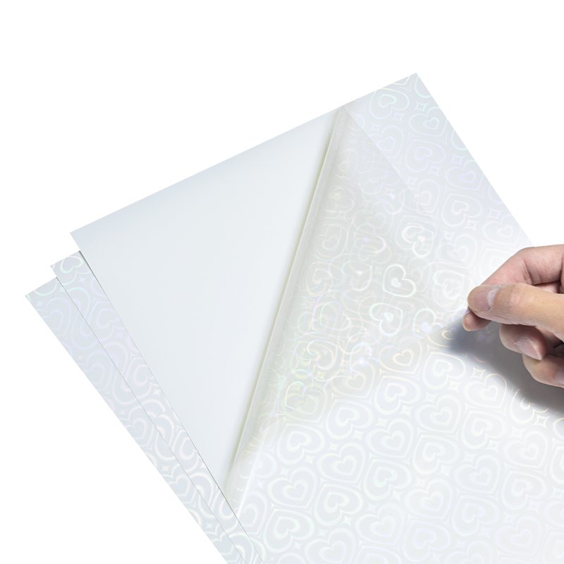 A4 printable self adhesive transparent film vinyl sticker with star pattern 11.7 x 8.3 inch transparent holographic sticker