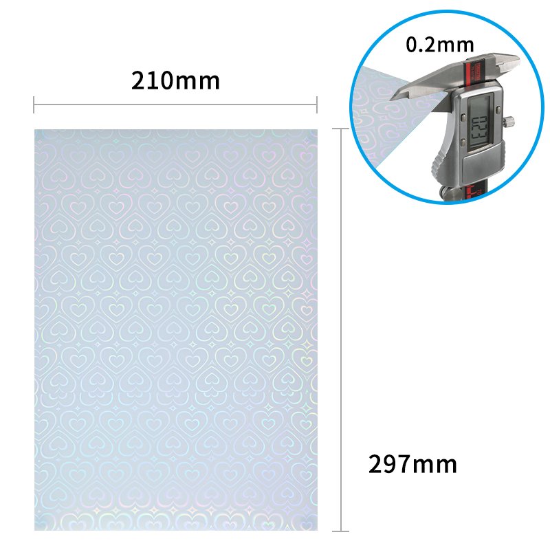 A4 printable self adhesive transparent film vinyl sticker with star pattern 11.7 x 8.3 inch transparent holographic sticker