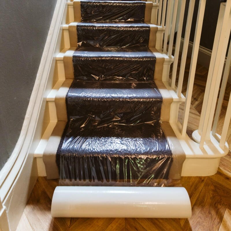 OEM LOGO print anti-fouling paint clear plastic adhesive carpet protector film roll for floor protection