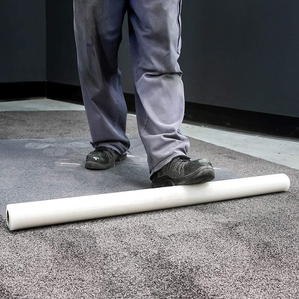 OEM LOGO print anti-fouling paint clear plastic adhesive carpet protector film roll for floor protection