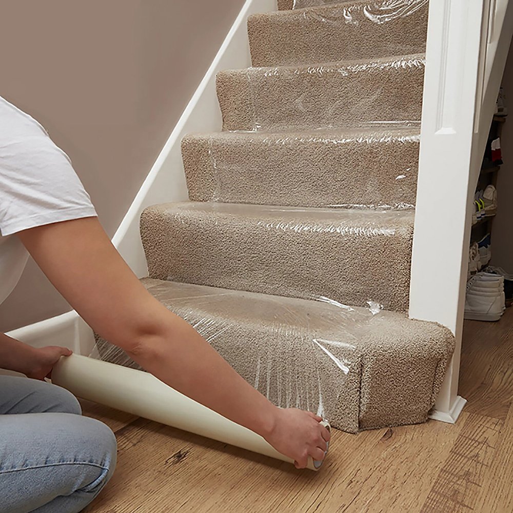 OEM LOGO print anti-fouling paint clear plastic adhesive carpet protector film roll for floor protection