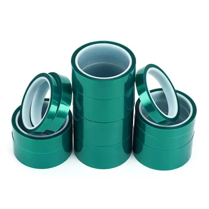 Adhesive Polyester Film Green PET Polyester Tape Powder Coating Waterproof High Temperature Silicone Customizable Masking CN;GUA