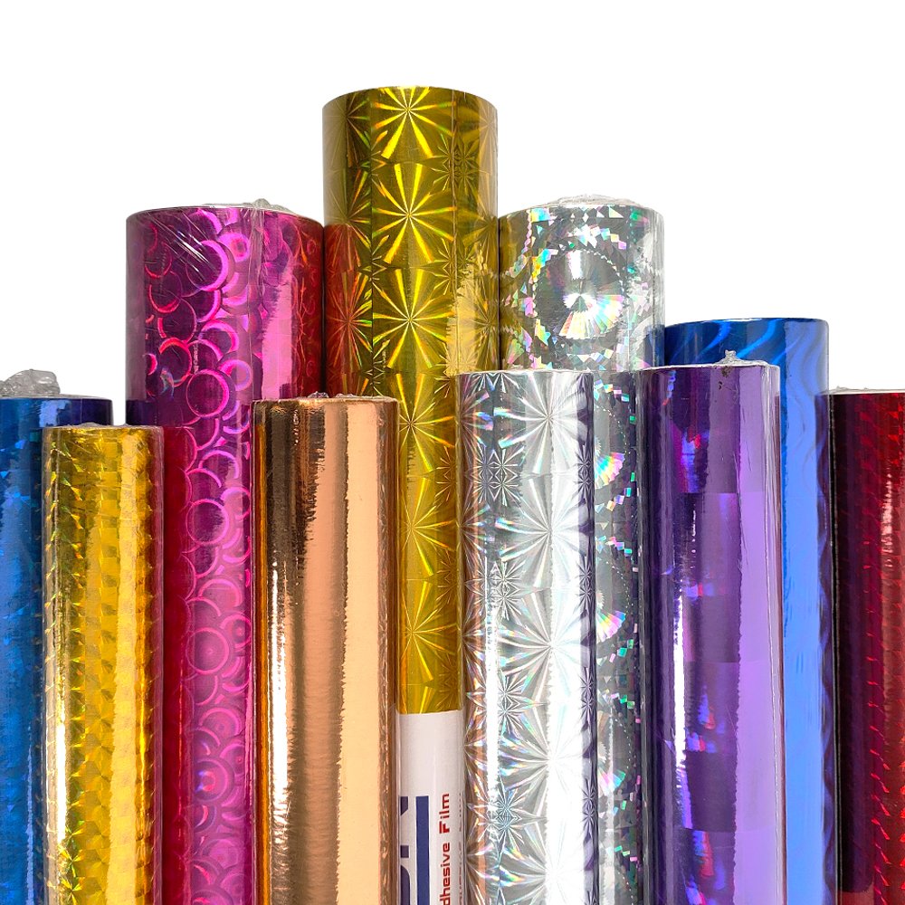 Different color popular 3d self adhesive transparent laser holographic laminate paper roll film