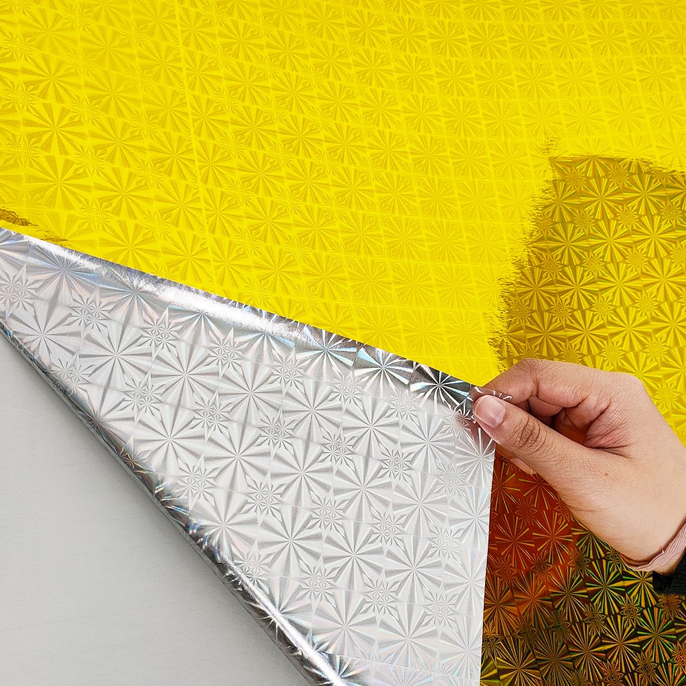 Different color popular 3d self adhesive transparent laser holographic laminate paper roll film