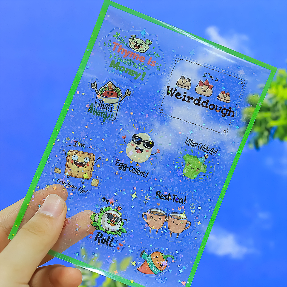 Custom Printed Waterproof Sheet Kiss Cut Logo Adhesive Vinyl PVC Sticker Custom Sticker