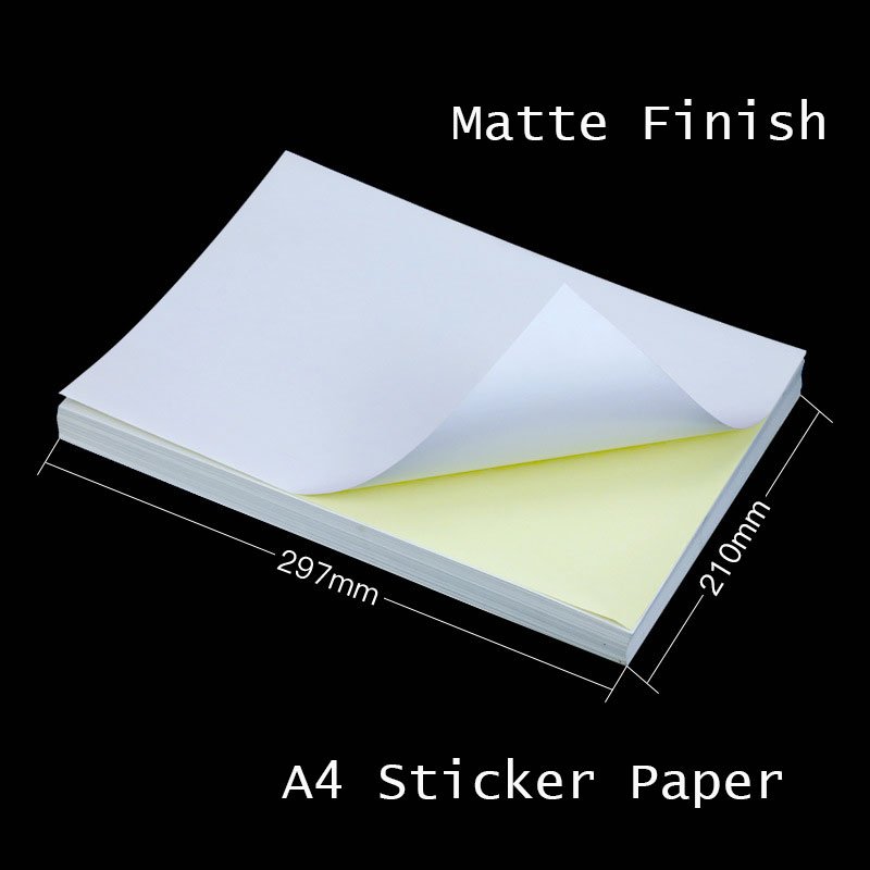 New A4 Size 210mmx297mm White Vinyl PP Sticker Glossy & Matte Label Printing PP A4 Adhesive Sticker for Laser Printer