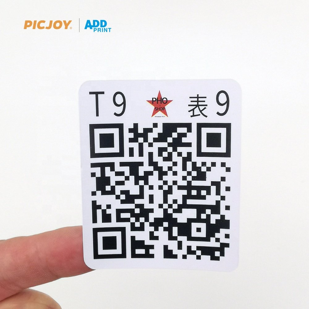 Waterproof QR code adhesive sticker variable data bar code sticker printing
