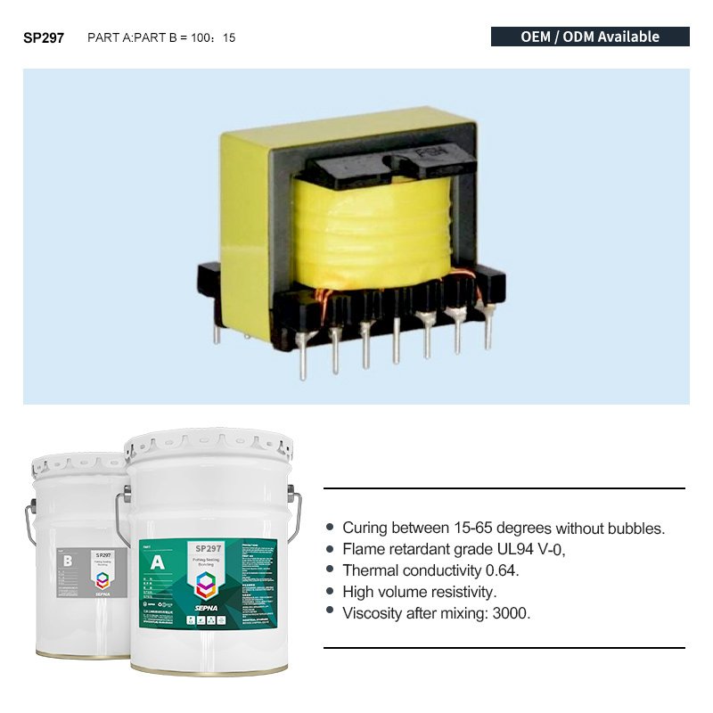 SP297 two component good adhesion electronic sealant Potting Compound for PCB board charging pipe Electric Vehicle Battery