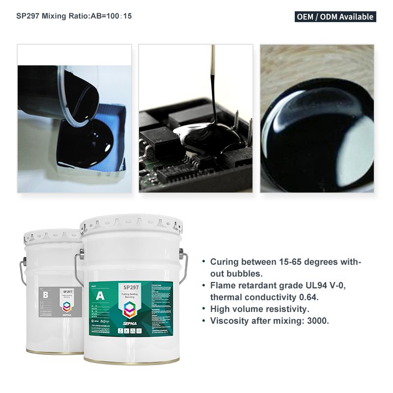 SP297 two component good adhesion electronic sealant Potting Compound for PCB board charging pipe Electric Vehicle Battery