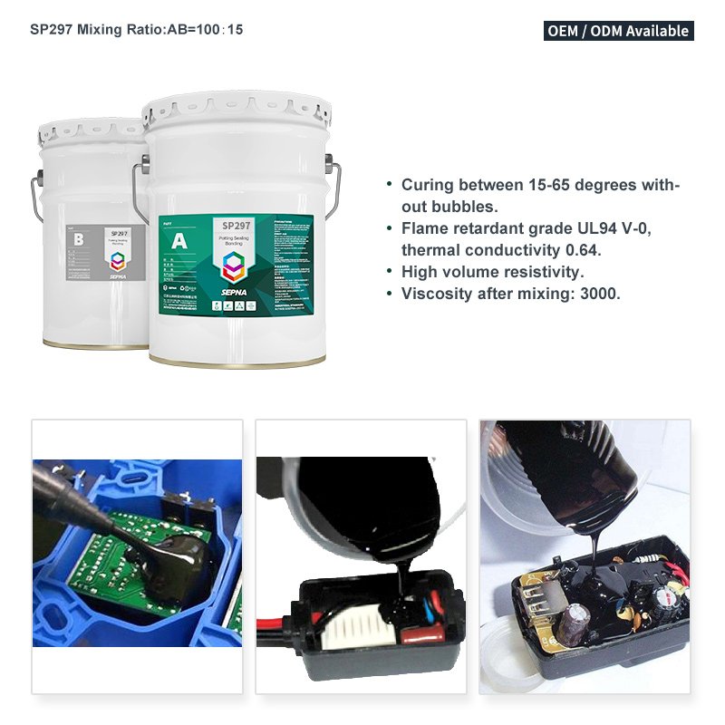 SP297 two component good adhesion electronic sealant Potting Compound for PCB board charging pipe Electric Vehicle Battery
