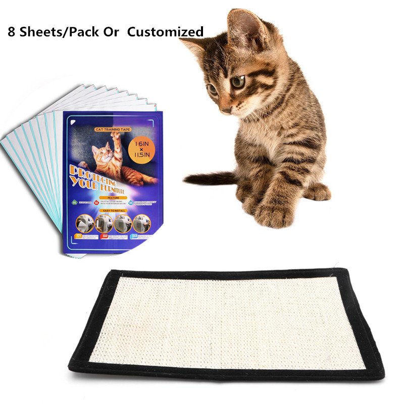 Updated Transparent PET Double Sided Sticky 17"x12" Cat Adhesive T ape Cat Double Sided Deterrent Training Tape