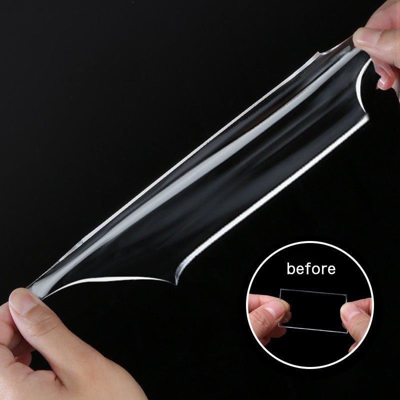Double Sided Mounting Tape Heavy Duty, Nano Washable Removable Gel Grip Tape, Clear Sticky Adhesive Tape for Wall